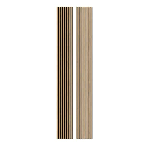 94.5 in. x 11.8 in. Light Brown Wood Soundproofing Wall Decal Wall Panels 4-Piece