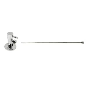 Brass Toilet Kit Round Angle Stop 1/2 in. Copper x 3/8 in. Comp with 20 in. Riser, Polished Nickel