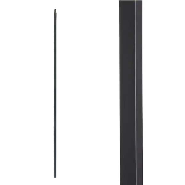 EVERMARK Stair Parts 44 in. x 1/2 in. Satin Black Plain Shaft Iron Baluster for Stair Remodel