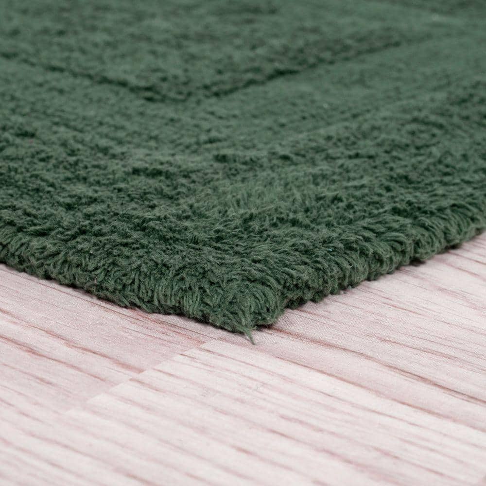 Green Cotton 24x60 Reversible Bath Rug