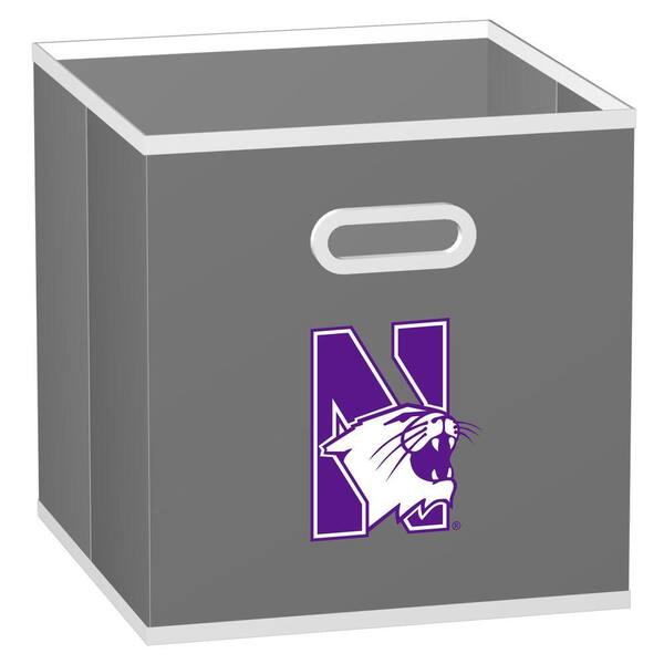 MyOwnersBox College STOREITS Northwestern University 10-1/2 in. W x 10-1/2 in. H x 11 in. D Grey Fabric Storage Bin