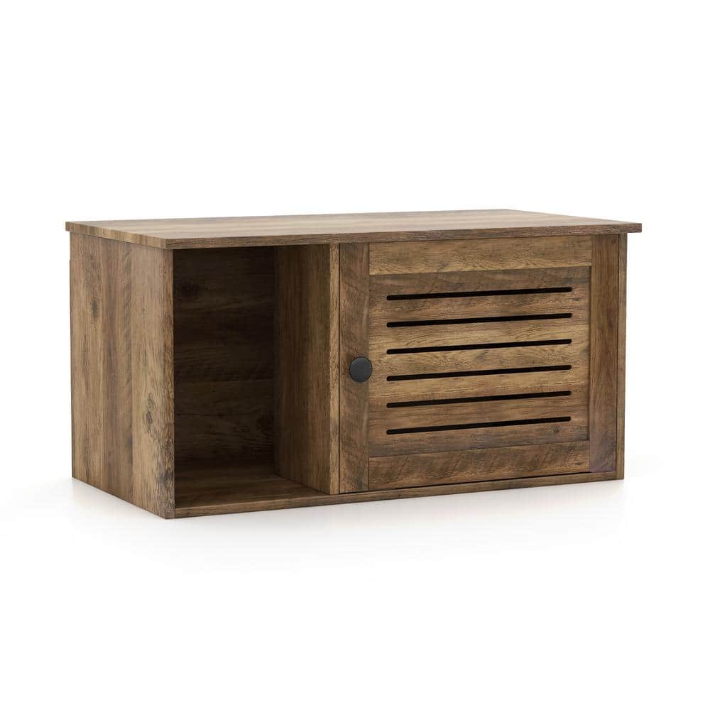Cat Litter Box Enclosure with Louvered Door and Open Compartment price history on PriceWatchPro
