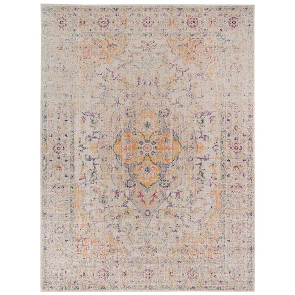 Amer Rugs Eternal 10 ft. X 14 ft. Ivory/Yellow Oriental Area Rug