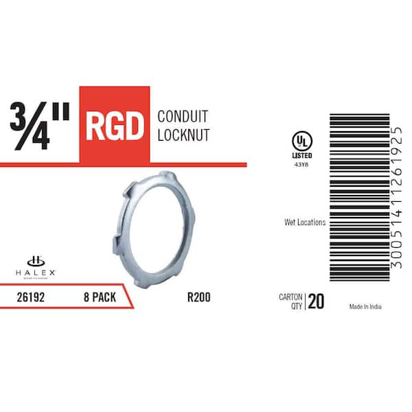 3/4 in. Rigid Conduit Locknuts (20-Pack) 3/4 in. Rigid Conduit Locknuts (20-Pack)