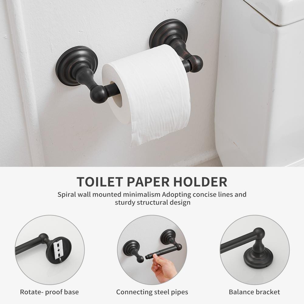 Oil Rubbed Bronze 5-Piece Bathroom Hardware Set