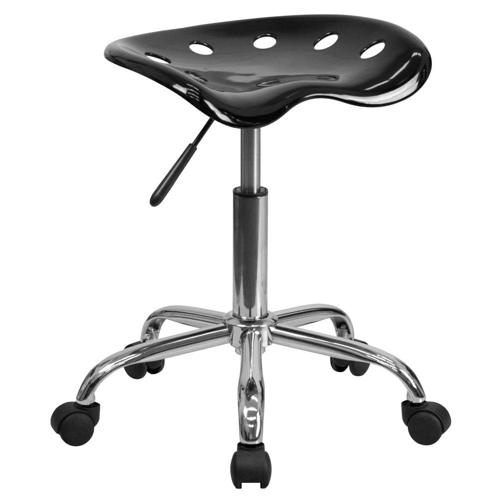 Vibrant Tractor Seat and Chrome Stool LF-214A-BLACK-GG 