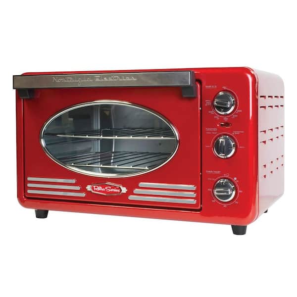 Nostalgia Retro Series 1500 W 12-Slice Red Toaster Oven with Temperature Control