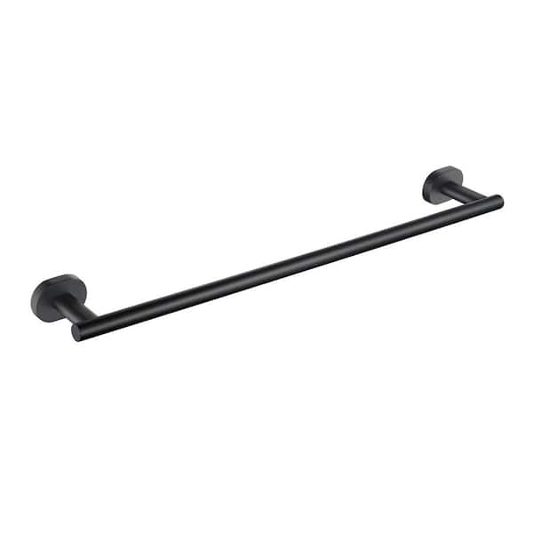 Bath 24 in. Wall Mounted Towel Bar Bathroom Towel Holder in Stainless Steel Matte Black