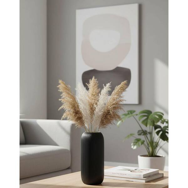 8 in. Matte Black Ceramic Decorative Vase YA2CBY - The Home Depot