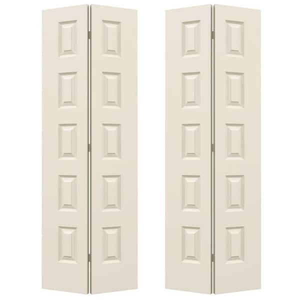 JELD-WEN 36 in. x 80 in. Rockport Primed Smooth Molded Composite Closet Bi-fold Double Door