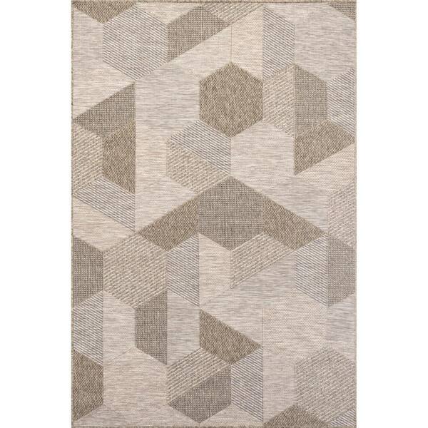 nuLOOM Imogene Geometric Tan 4 ft. x 6 ft. Indoor/Outdoor Area Rug ...