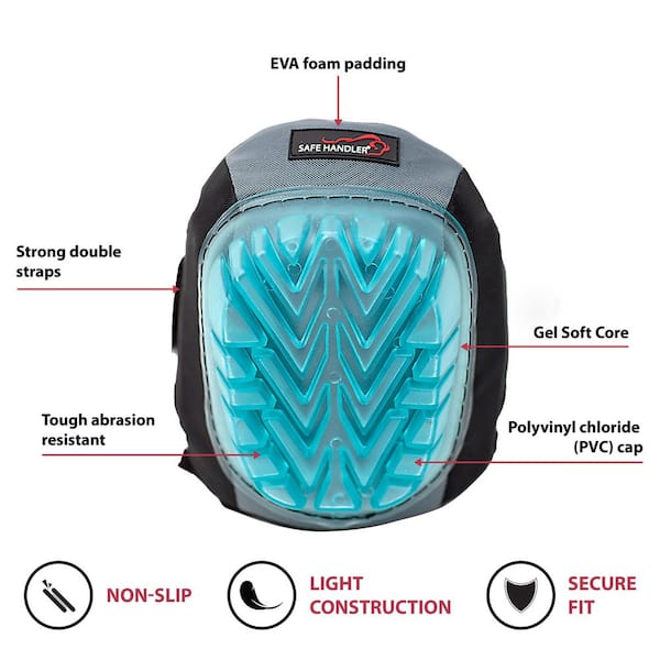Safe Handler Professional Knee Pads with Superior Gel Cushion, Comfortable,  Heavy-Duty (Clear Gel Blue) BLSH-HD-PVC-KP - The Home Depot