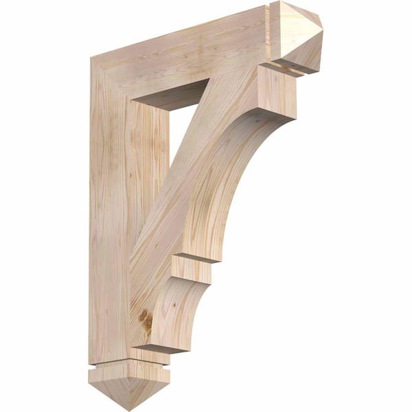 Ekena Millwork 5.5 in. x 36 in. x 28 in. Douglas Fir Balboa Arts and Crafts Smooth Bracket