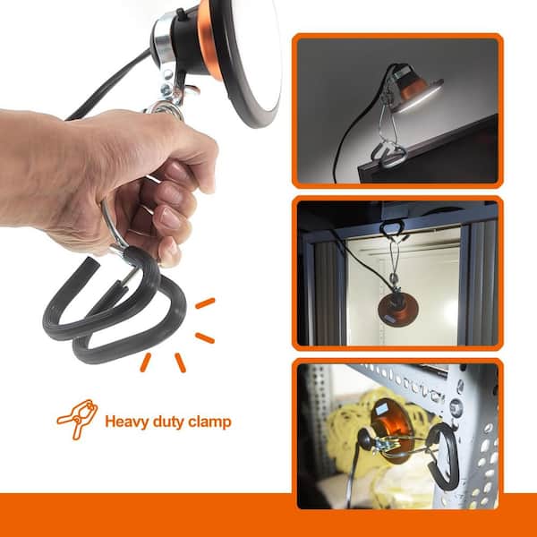 HDX 600 Lumens Integrated LED Clamplight DA023-S - The Home Depot
