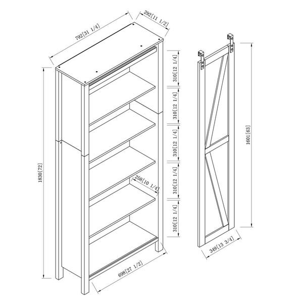 Wilda White Oak Food Pantry Cabinet, Pantry Storage Dimensions