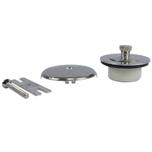 Lift and Turn Bath Tub Drain Trim Kit with Overflow in Brushed Nickel
