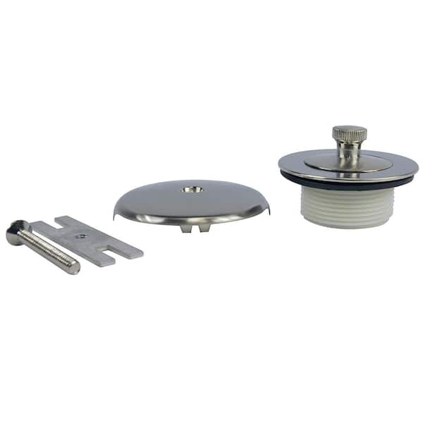 DANCO Lift and Turn Bath Tub Drain Trim Kit with Overflow in Brushed Nickel