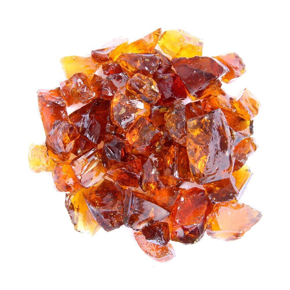 Amber Recycled Fire Glass for Fire Pit and Fireplace