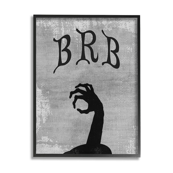 Stupell Industries BRB Zombie Graveyard by Lil' Rue 1-Piece Framed Graphic Print Fantasy Poster Art Print 14 in. x 11 in.