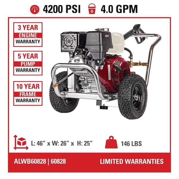4200 PSI 4.0 GPM WATER BLASTER Cold Water Gas Pressure Washer w/ HONDA Engine