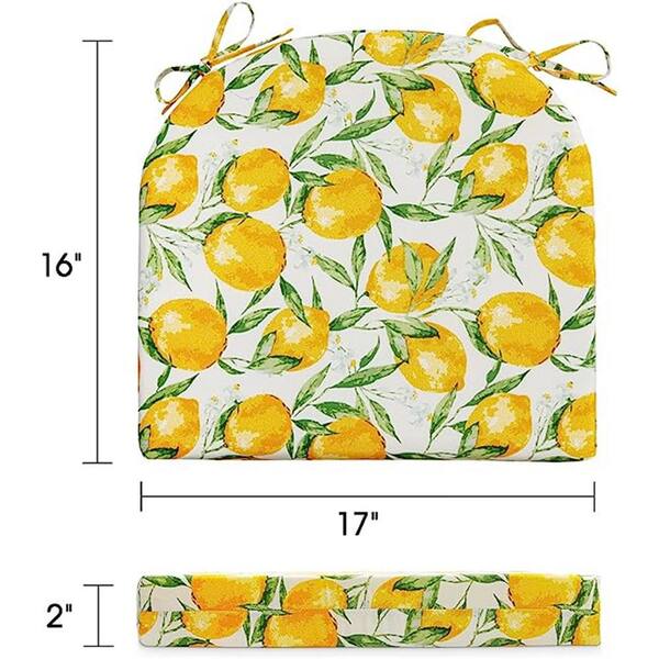 Lemon print chair online cushions