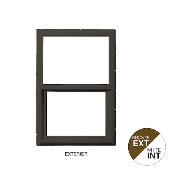 Ply Gem 23.5 in. x 35.5 in. Select Series Vinyl Single Hung Bronze Window with White Int, HP2+ Glass, and Screen