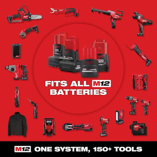 Milwaukee - M12 12-Volt Lithium-Ion Cordless Bluetooth/AM/FM Jobsite Radio with Charger