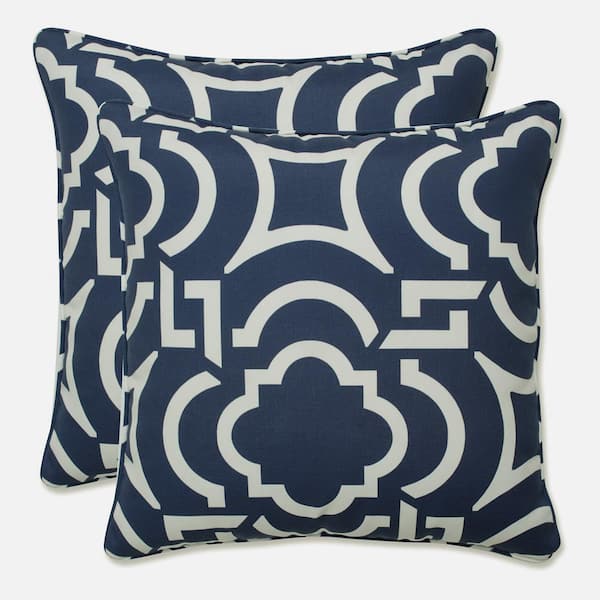 Pillow Perfect Blue Square Outdoor Square Throw Pillow 2-Pack