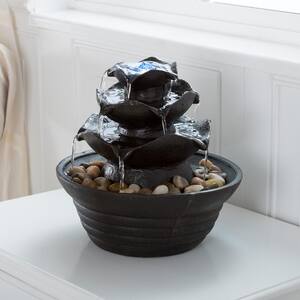 Pure Garden Tiered Indoor Tabletop Water Fountain with Cascading ...