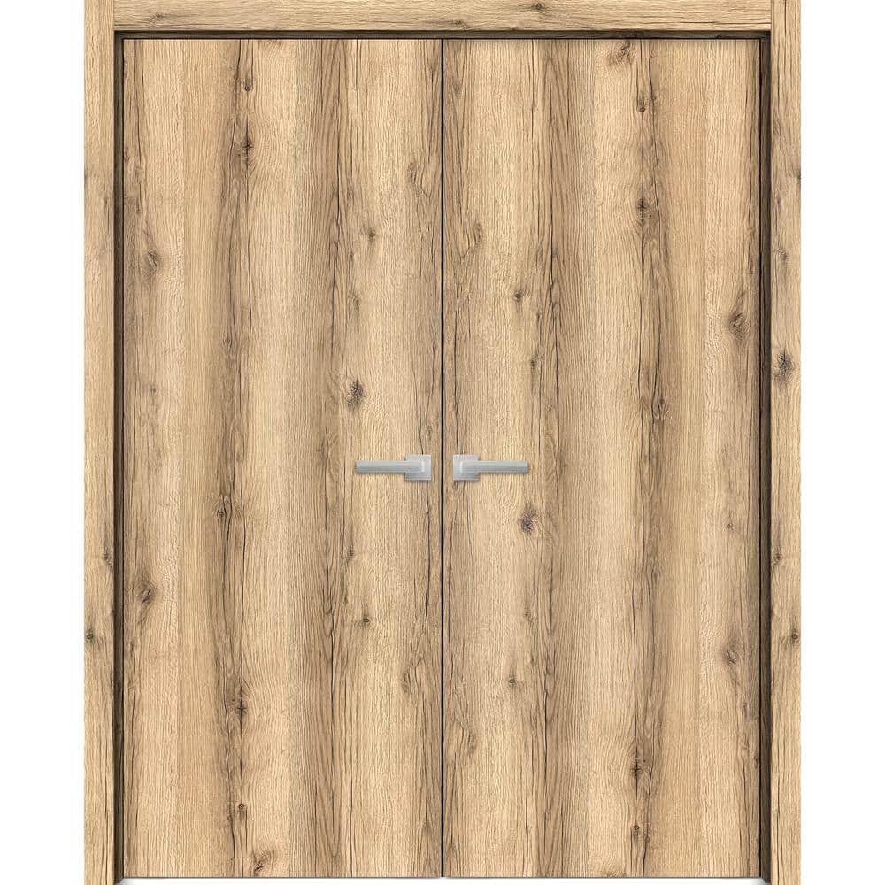 36 in. x 84 in. Oak Color Finished Universal/Reversible Frosted Glass Solid Wood Assembly Required Interior Door Kit price history on PriceWatchPro