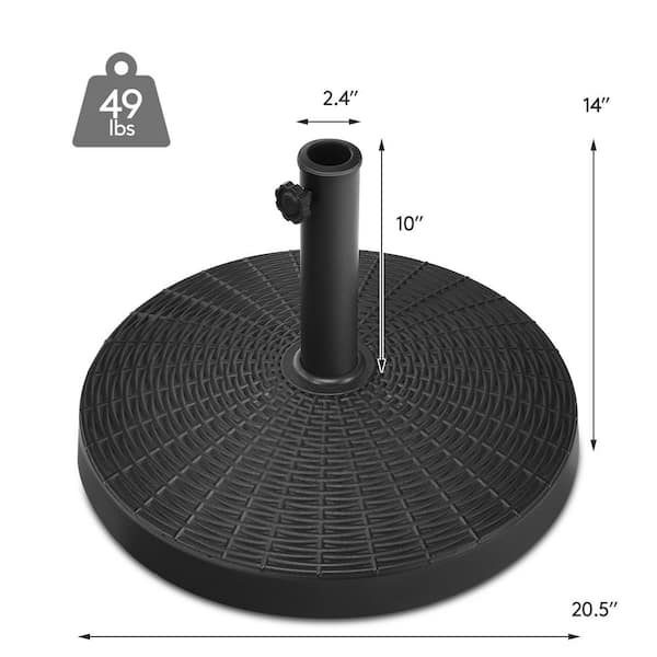 49 lbs. Resin and Steel Patio Umbrella Base in Black