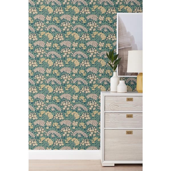Garden Green Tan Non-Pasted Wallpaper Roll