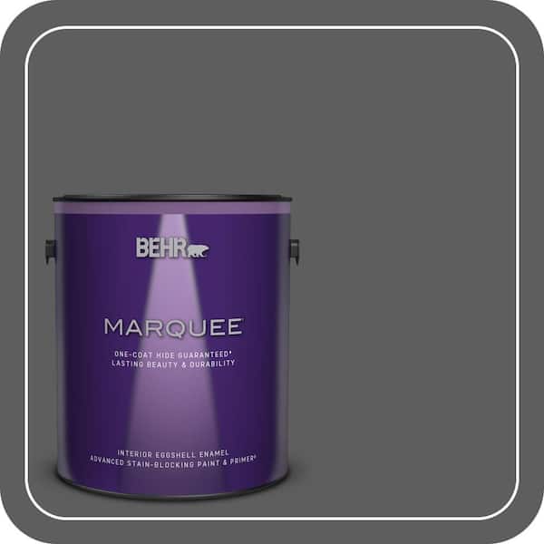 BEHR MARQUEE 1 gal. #N520-6 Asphalt Gray One-Coat Hide Eggshell Enamel Interior Paint & Primer