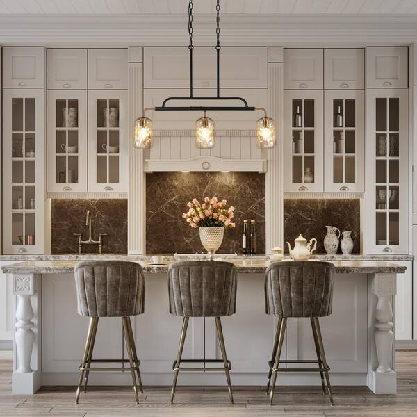 LNC Modern 3-Light Gunmetal Gray and Plating Brass Linear LNC Modern 3-Light Gunmetal Gray and Plating Brass Linear
