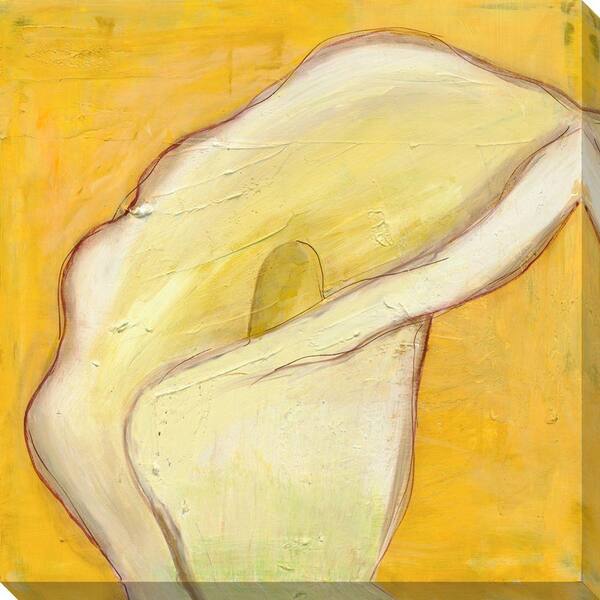 NEP Art 40 in. x 40 in. Calla Lily on Gold I Oversized Canvas Gallery Wrap