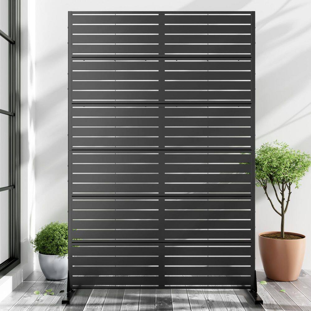 72 in. x 47 in. Black Outdoor Metal Galvanized Privacy Screen Fence Garden Panels price history on PriceWatchPro