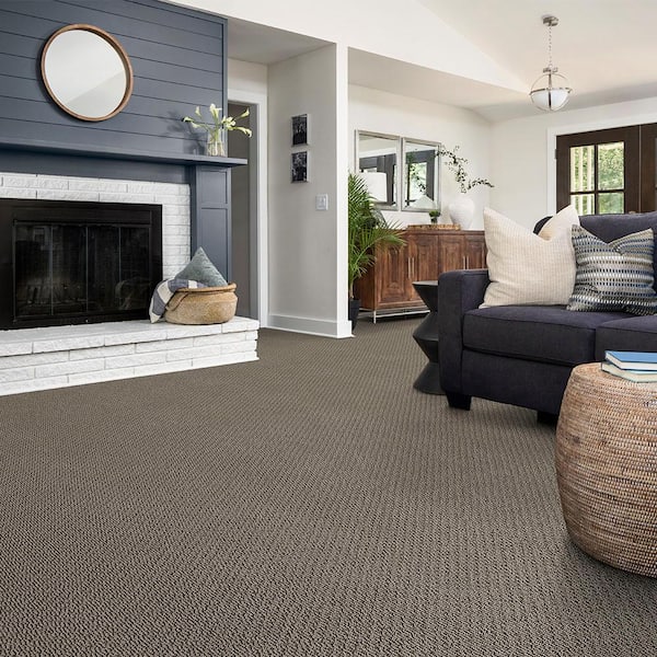 Lightbourne - Oyster - Brown 39.3 oz. Nylon Loop Installed Carpet