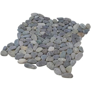 Dark Grey 12 in. x 12 in. Mini Natural Pebble Stone Mosaic Tile (5 sq. ft./Case)