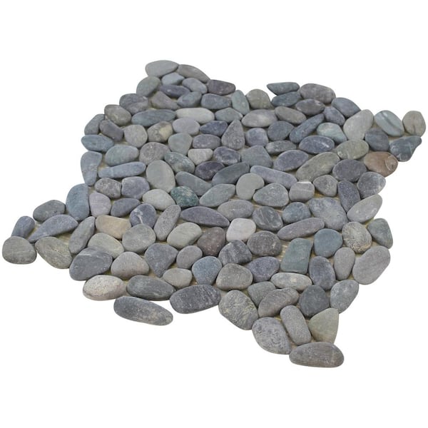 Rain Forest Dark Grey 12 in. x 12 in. Mini Natural Pebble Stone Mosaic Tile (5 sq. ft./Case)