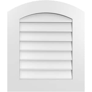 22 in. x 26 in. Arch Top Surface Mount PVC Gable Vent: Functional with Standard Frame