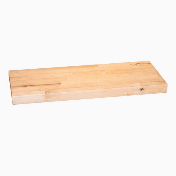 Solid Wood Butcher Block Shelf 72 in. W X 12 in. D X 1.5 in. H in  Unfinished Birch