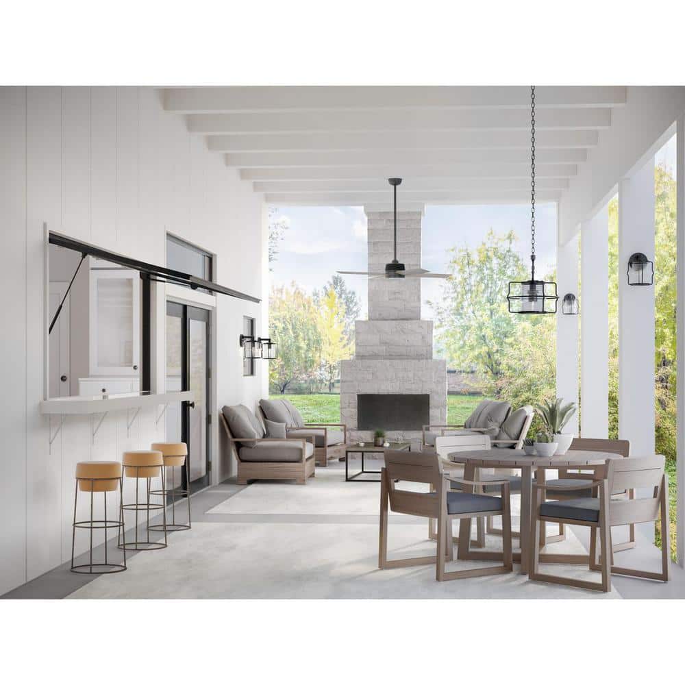 Keegan 13" Matte Black Glass Outdoor Hanging Lantern