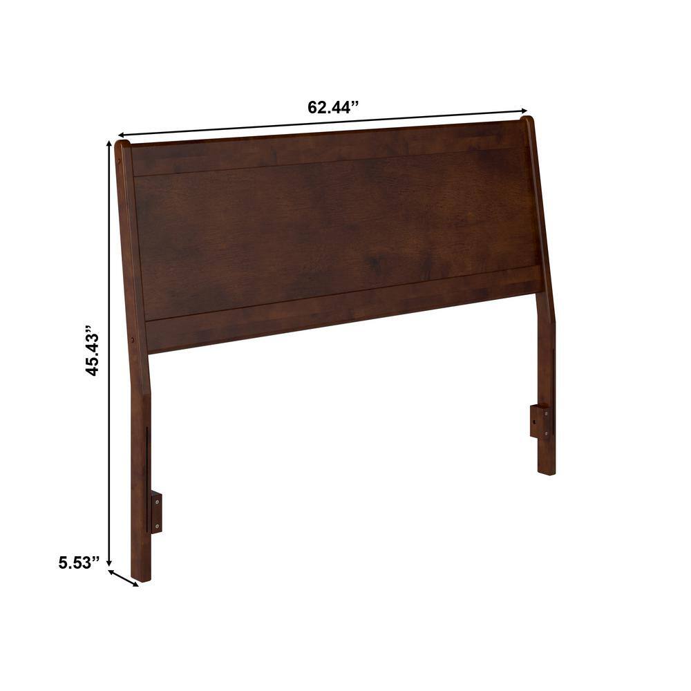 Casanova Queen Walnut Solid Wood Panel Headboard