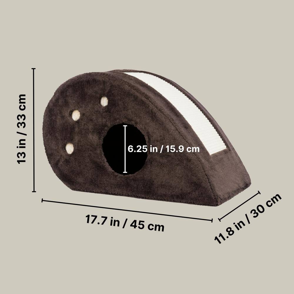 Chocolate Brown Sisal Cat Condo with Scratching Surface