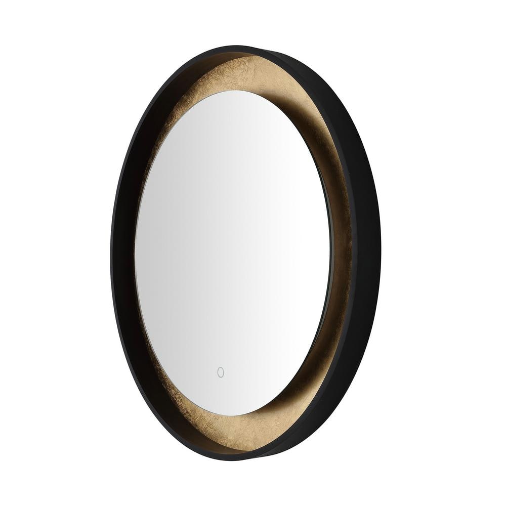Erdem 30" Round Vanity Mirror with Silver and Gold LED Lighting