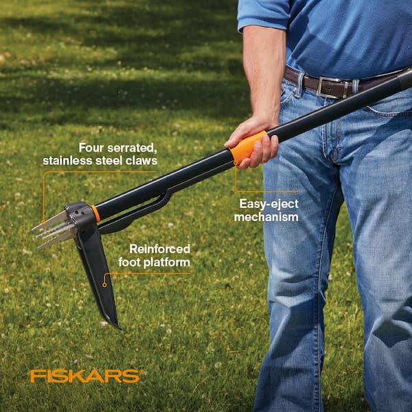 Fiskars Stand up 4 Claw Garden Weeder with 34in Handle 339950-1001 - The  Home Depot