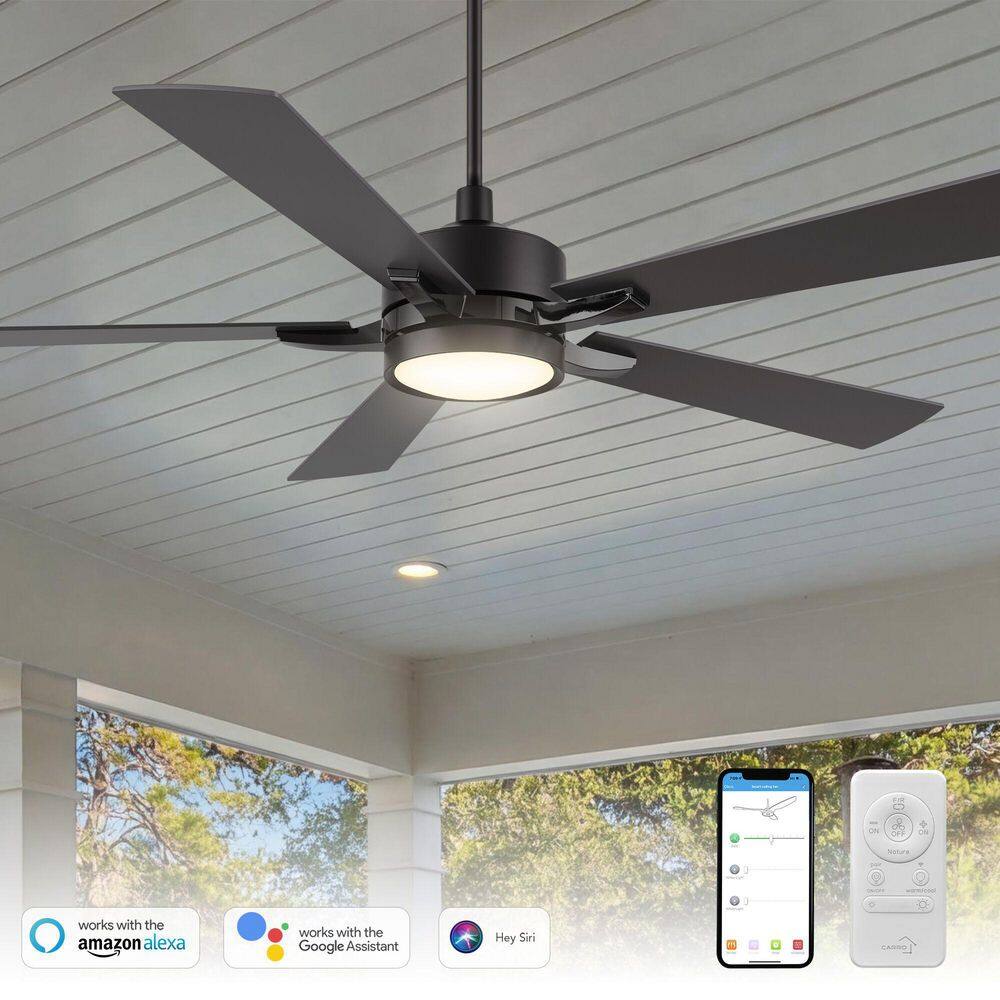 Apex 60 in. Integrated LED Indoor/Outdoor Black Smart Ceiling Fan with Light and Remote, Works w/Alexa/Google Home price history on PriceWatchPro