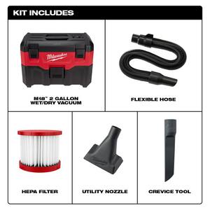 M18 18-Volt 2 Gal. Lithium-Ion Cordless Wet/Dry Vacuum with M18 XC 5.0 Ah Starter Kit