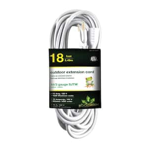 18 ft. 16/3 Heavy Duty Extension Cord, White