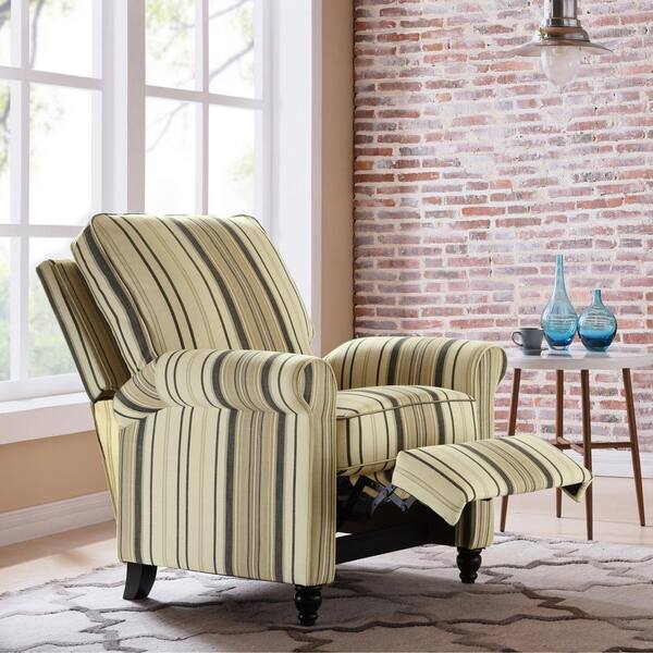 ProLounger Brown and Black Stripe Woven Fabric Push Back Recliner Chair  RCL37-YST19-PB - The Home Depot
